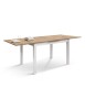 Tavolo rettangolare moderno allungabile rovere rustico gambe bianche 110x70x76,5 140x80x76,5 vista frontale