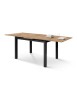 Tavolo rettangolare moderno allungabile rovere rustico gambe nere 110x70x76,5 140x80x76,5 vista frontale
