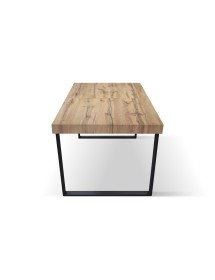 Tavolo rettangolare moderno allungabile rovere rustico gambe nere 140x90x75 160x90x75 vista frontale