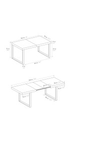 Tavolo rettangolare moderno allungabile rovere rustico gambe nere 1...