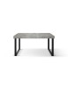 Tavolo rettangolare moderno allungabile grigio cemento gambe nere 140x90x75 160x90x75 vista frontale