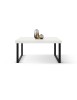 Tavolo rettangolare moderno allungabile bianco frassino gambe nere 140x90x75 160x90x75 vista frontale