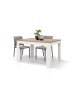 Tavolo rettangolare moderno allungabile rovere rustico gambe bianche 120x80x77 140x90x77