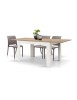 Tavolo rettangolare moderno allungabile rovere rustico gambe bianche 120x80x77 140x90x77