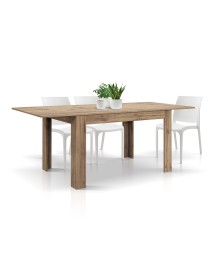 Tavolo rettangolare moderno allungabile rovere rustico 120x80x77 140x90x77 vista frontale