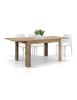 Tavolo rettangolare moderno allungabile rovere rustico 120x80x77 140x90x77 vista frontale