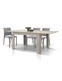 Tavolo rettangolare moderno allungabile olmo 120x80x77 140x90x77 vista frontale