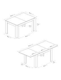 Tavolo rettangolare moderno allungabile bianco frassino 120x80x77 1...