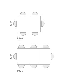 Tavolo rettangolare moderno allungabile bianco frassino 120x80x77 1...