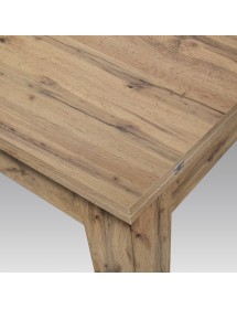 Tavolo quadrato moderno allungabile a libro rovere rustico 90x90x77 vista frontale