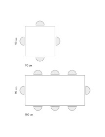 Tavolo quadrato moderno allungabile a libro grigio cemento 90x90x77