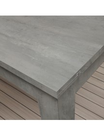 Tavolo quadrato moderno allungabile a libro grigio cemento 90x90x77 vista frontale