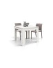 Tavolo quadrato moderno allungabile a libro bianco frassino 90x90x77 vista frontale