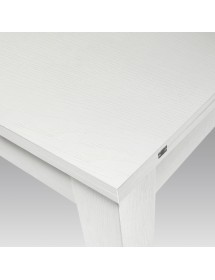 Tavolo quadrato moderno allungabile a libro bianco frassino 90x90x77 vista frontale