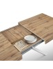 Tavolo moderno allungabile rovere rustico gambe bianche 140x90x74 160x90x74 vista frontale