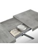 Tavolo moderno allungabile grigio cemento gambe nere 140x90x74 160x90x74 vista frontale
