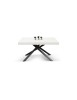 Tavolo moderno allungabile bianco frassino gambe nere 140x90x74 160x90x74 vista frontale