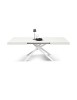 Tavolo moderno allungabile bianco frassino gambe bianche 140x90x74 160x90x74 vista frontale