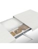 Tavolo moderno allungabile bianco frassino gambe bianche 140x90x74 160x90x74 vista frontale