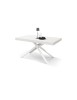 Tavolo moderno allungabile bianco frassino gambe bianche 140x90x74 160x90x74 vista frontale