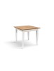 Set 2 Tavoli quadrati legno fissi rovere gambe bianche cucina bar ristorante 80x80x74 vista frontale
