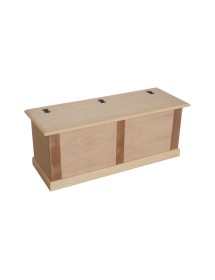 Cassapanca arte povera in legno grezza L.120 P.42 H.50