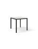 Set 2 Tavoli quadrati fissi bianco frassino gambe nere cucina bar ristorante 80x80x75 vista frontale