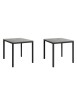 Set 2 Tavoli quadrati fissi bianco frassino gambe nere cucina bar ristorante 80x80x75 vista frontale