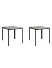Set 2 Tavoli quadrati fissi grigio cemento gambe nere cucina bar ristorante 80x80x75 vista frontale