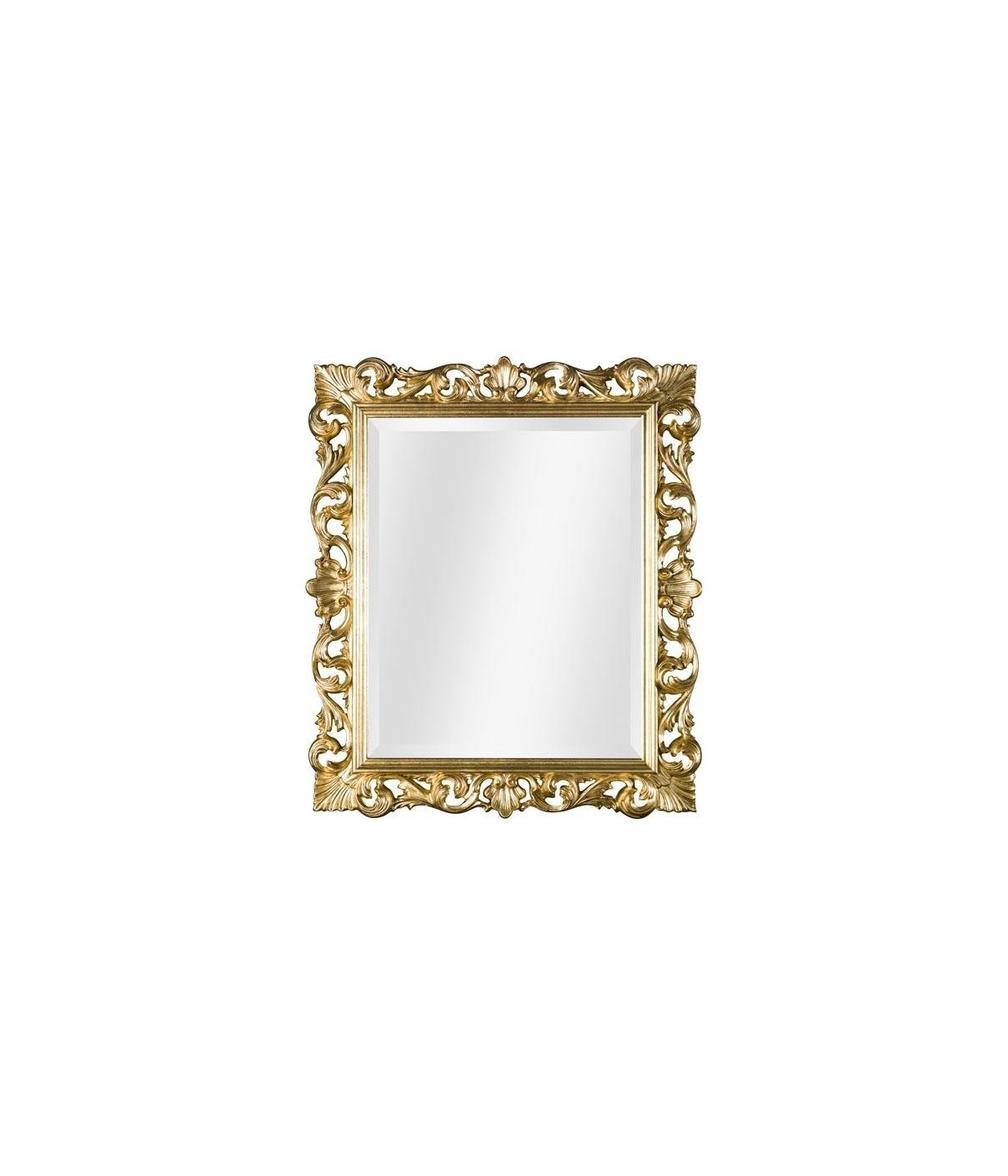 MOBILI 2G - Specchiera in foglia oro rettangolare Misure: 100 x 85 x 5