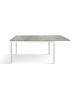Tavolo moderno allungabile grigio cemento gambe bianche 120x80x75 140x80x75 160x90x75 vista frontale