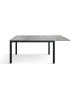 Tavolo moderno allungabile grigio cemento gambe nere 120x80x75 140x80x75 160x90x75 vista frontale