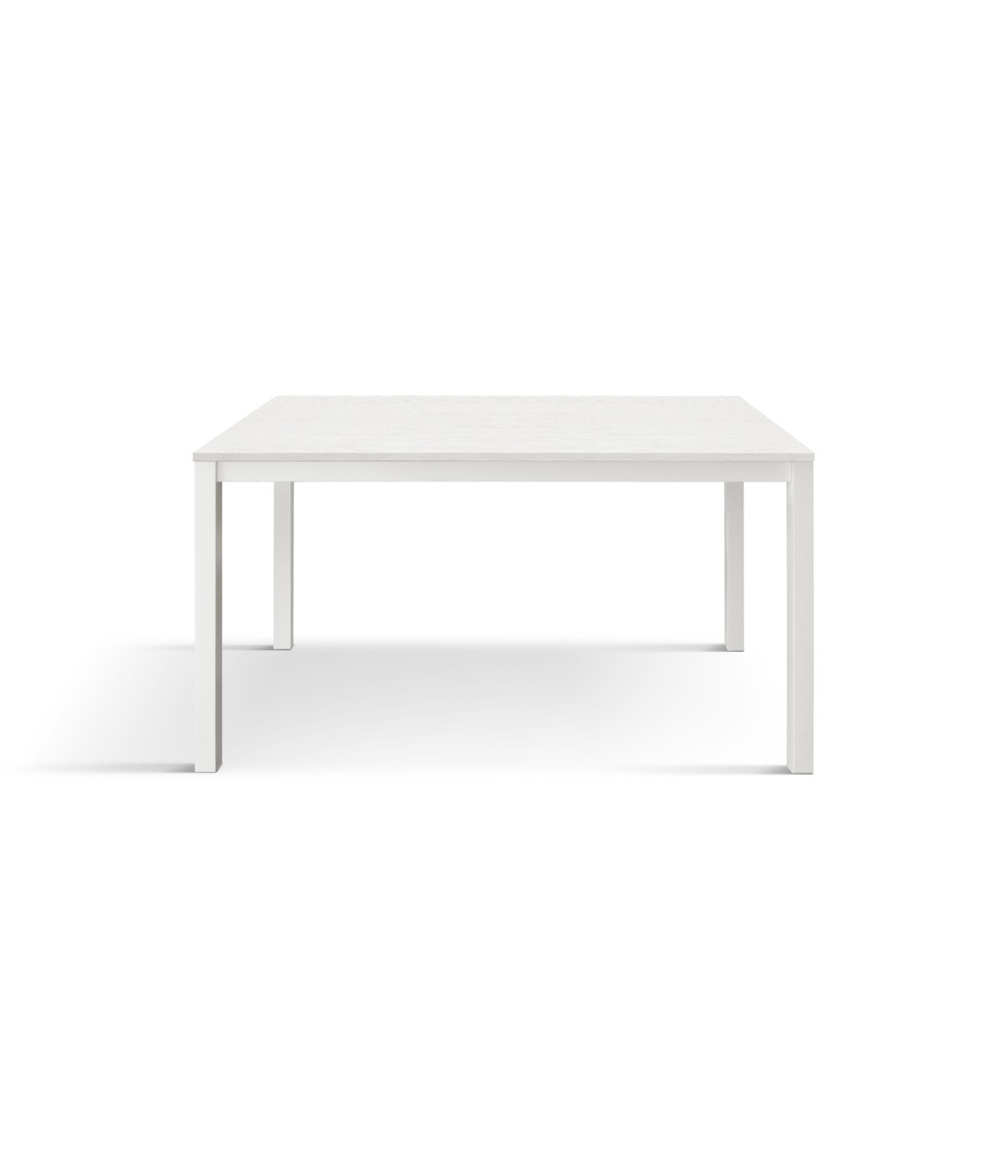 Tavolo moderno allungabile bianco frassino gambe bianche 120x80x75 140x80x75 160x90x75 vista frontale