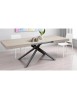 Tavolo moderno allungabile olmo perla gambe tubolari nere 140x90x74 160x90x74 vista frontale