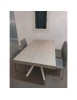 Tavolo moderno allungabile olmo perla gambe tubolari bianche 140x90x74 160x90x74 vista frontale