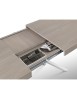 Tavolo moderno allungabile olmo perla gambe tubolari bianche 140x90x74 160x90x74 vista frontale
