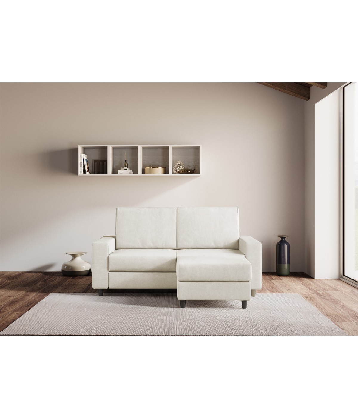 Divano Sakar 2 posti (due sedute da 60cm) + pouf misure esterne L.1...