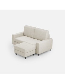 Divano Sakar 2 posti (due sedute da 60cm) + pouf misure esterne L.1...