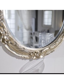 Specchiera in foglia argento rotonda-sagomata misura : 76 x 76 x 5