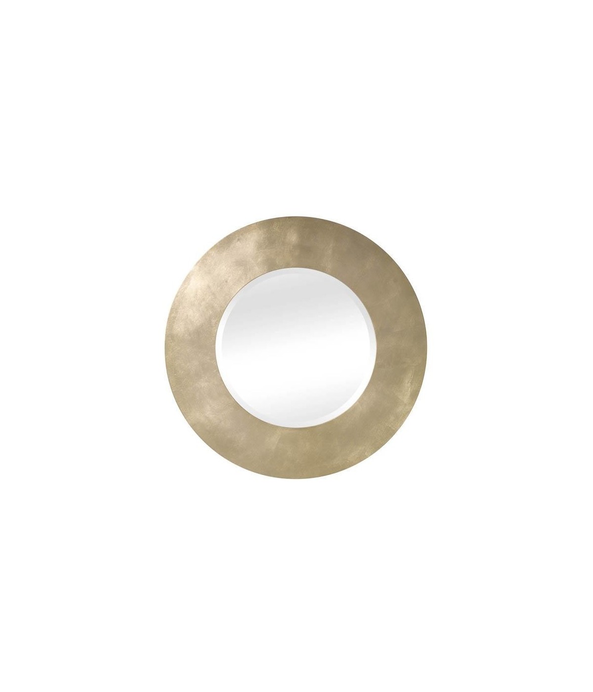 MOBILI2G - Specchiera in foglia oro rotonda misura : L.82 x H. 82 x P. 2
