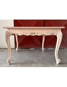 Tavolo rettangolare fisso classico barocco Legno grezzo 200x100x80 vista frontale