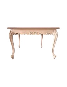 Tavolo rettangolare fisso classico barocco Legno grezzo 200x100x80 vista frontale