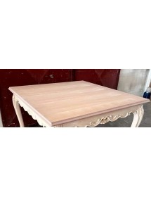 Tavolo rettangolare fisso classico barocco Legno grezzo 200x100x80 vista frontale