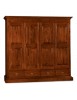 MOBILI 2G - Armadio 4 porte classico in legno tinta noce 234x61x221