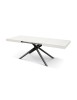 Tavolo moderno allungabile bianco frassino gambe tubolari nere 140x90x74 160x90x74 vista frontale