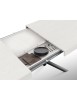 Tavolo moderno allungabile bianco frassino gambe tubolari nere 140x90x74 160x90x74 vista frontale