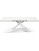 Tavolo moderno allungabile bianco frassino gambe tubolari bianche 140x90x74 160x90x74 vista frontale