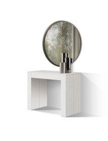 Consolle moderna allungabile bianco frassino 90x45x76 vista frontale
