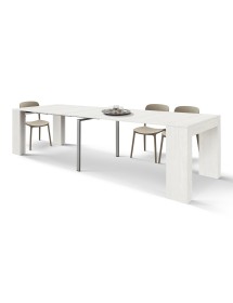 Consolle moderna allungabile bianco frassino 90x45x76 vista frontale