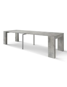 Consolle moderna allungabile grigio cemento 90x45x76 vista frontale